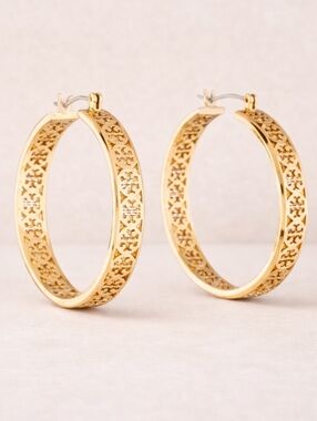 Tory Burch Kinsley Small Logo Hoop Earrings